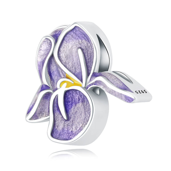 S925 Sterling Silver Beaded Leaf Clover Rose Pendant Diy Bracelet Jewelry Accessories With Epoxy Process