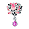 S925 Sterling Silver Beaded Leaf Clover Rose Pendant Diy Bracelet Jewelry Accessories With Epoxy Process