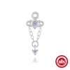 S925 Sterling Silver Beads Pendant Earrings With Diamond Zircon Simple Style Geometric Shape Eight Eyes Pattern Electroplating Processing