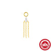 S925 Sterling Silver Beads Pendant Earrings With Diamond Zircon Simple Style Geometric Shape Eight Eyes Pattern Electroplating Processing