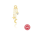 S925 Sterling Silver Beads Pendant Earrings With Diamond Zircon Simple Style Geometric Shape Eight Eyes Pattern Electroplating Processing