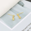 S925 Sterling Silver Bean Heart Drop Earrings Electroplated Light Luxury Simple Style Jewelry For Women