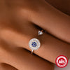 S925 Sterling Silver Bow Element Creative Rotary Decompression Opening Adjustable Ring With Geometric Pattern And Real Gold Plating