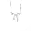 S925 Sterling Silver Bow Pendant Necklace With Mixed Gem Accent Cross Chain Electroplated Clavicle Chain For Women