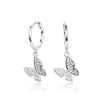 S925 Sterling Silver Butterfly And Bow Earrings For Women Light Luxury Style