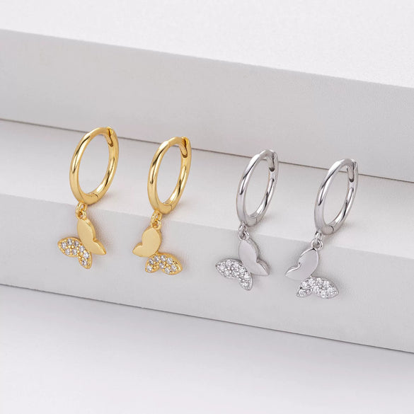 S925 Sterling Silver Butterfly Earring Animal Pattern Elegant And Fashionable For Women