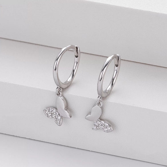 S925 Sterling Silver Butterfly Earring Animal Pattern Elegant And Fashionable For Women