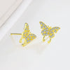 S925 Sterling Silver Butterfly Geometry Earrings With Electroplated Retro Elegant Minimalist Design For Women