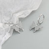 S925 Sterling Silver Butterfly Stud Earrings With Electroplated Geometric Design For Women