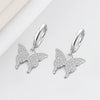 S925 Sterling Silver Butterfly Stud Earrings With Electroplated Geometric Design For Women
