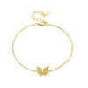 S925 Sterling Silver Butterfly Zircon Women's Light Luxury Elegant Hand Jewelry