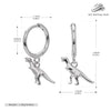 S925 Sterling Silver Cartoon Three Dimensional Dinosaur Earrings Electroplated For Women With Animal Pattern