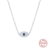 S925 Sterling Silver Classic Blue Eyes Diamond Devil's Eye Pendant Clavicle Necklace With Geometric Design And Environmental Protection Electroplating