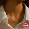 S925 Sterling Silver Classic Devil's Eye Stud Earrings And O Chain Necklace Combination Accessories With Electroplating For Women
