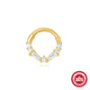 S925 Sterling Silver Classic Geometric Rectangular Single Row Diamond Nose Ring Earbone Ring With Environmentally Friendly Plating For Unisex