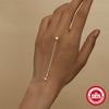 S925 Sterling Silver Claw Set Tassel Chain Geometric Ring Bracelet With Electroplating And Real Gold Plating