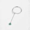 S925 Sterling Silver Clover Pendant Ring With Irregular Stacked Design Adjustable Chain Pull Geometric Style Platinum And 18K Gold Electroplated