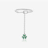 S925 Sterling Silver Clover Pendant Ring With Irregular Stacked Design Adjustable Chain Pull Geometric Style Platinum And 18K Gold Electroplated
