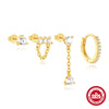 S925 Sterling Silver Cold Style Fourleaf Clover Petal Earrings With Electroplating For Women