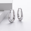 S925 Sterling Silver Cold Style Oval Geometric Electroplated Women's Earrings