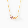 S925 Sterling Silver Colorful Star Necklace Women's Simple Fashion Clavicle Chain With Electroplating