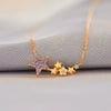 S925 Sterling Silver Colorful Star Necklace Women's Simple Fashion Clavicle Chain With Electroplating