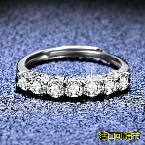 S925 Sterling Silver Constellation Moissanite Ring Light Luxury Hollow Fourclaw Classic Crown For Women
