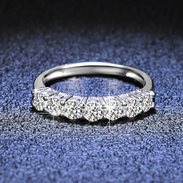 S925 Sterling Silver Constellation Moissanite Ring Light Luxury Hollow Fourclaw Classic Crown For Women
