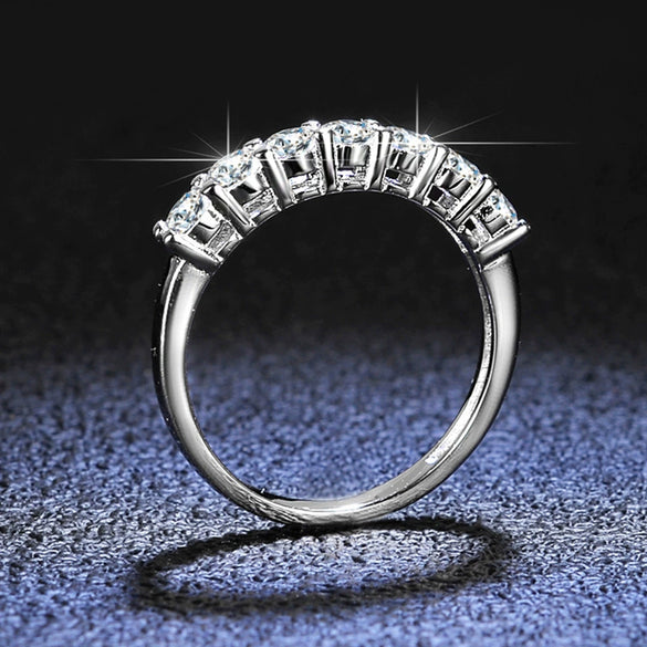 S925 Sterling Silver Constellation Moissanite Ring Light Luxury Hollow Fourclaw Classic Crown For Women