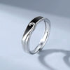 S925 Sterling Silver Couple Rings Minimal Geometric Phoenix Design Adjustable Open Band Electroplated Ring Set For Men And Women