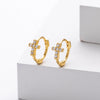 S925 Sterling Silver Cross Ear Buckle Earrings With Ushape Letters Numbers Text And Electroplating For Women