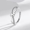 S925 Sterling Silver Cross Ring With Diamond Letters Numbers And Text Pattern Fashion Trendy Unisex