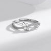 S925 Sterling Silver Cross Ring With Diamond Letters Numbers And Text Pattern Fashion Trendy Unisex