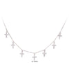 S925 Sterling Silver Cross Style Clavicle Chain With Inlaid Zircon For Women