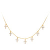 S925 Sterling Silver Cross Style Clavicle Chain With Inlaid Zircon For Women