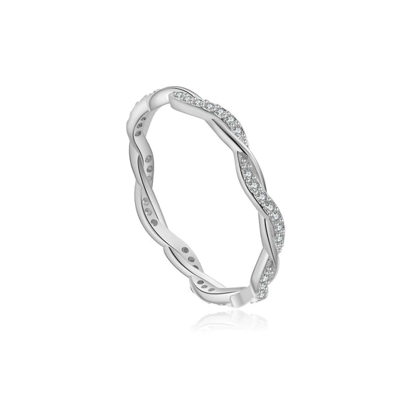 S925 Sterling Silver Crosswrapped Geometric Ring With Electroplating Platinum Or 18K Gold For Women And Unisex