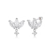 S925 Sterling Silver Crown Zirconium Electroplated Fashionable Women's Earrings