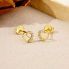 S925 Sterling Silver Cut Out Heart Zircon Earrings For Women With Electroplated Design In Forest Style