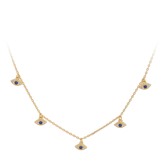 S925 Sterling Silver Demon's Eye Inlaid Zircon Necklace For Women