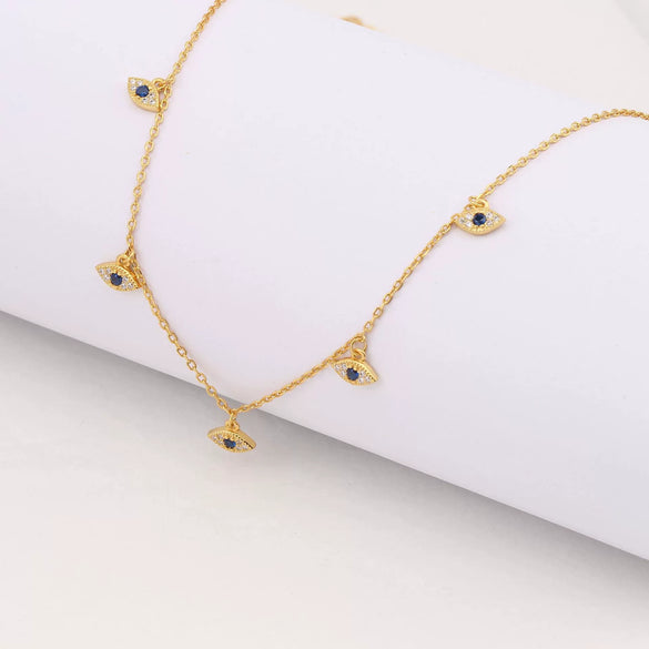 S925 Sterling Silver Demon's Eye Inlaid Zircon Necklace For Women