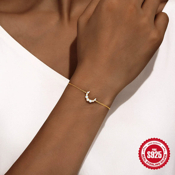 S925 Sterling Silver Diamond Moon Jewelry Set With Electroplating For Women