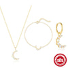 S925 Sterling Silver Diamond Moon Jewelry Set With Electroplating For Women
