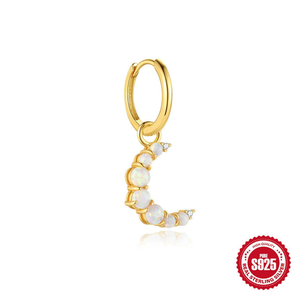 S925 Sterling Silver Diamond Moon Jewelry Set With Electroplating For Women
