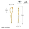 S925 Sterling Silver Distinctive Creative Stone Women's Hip Hop Earrings