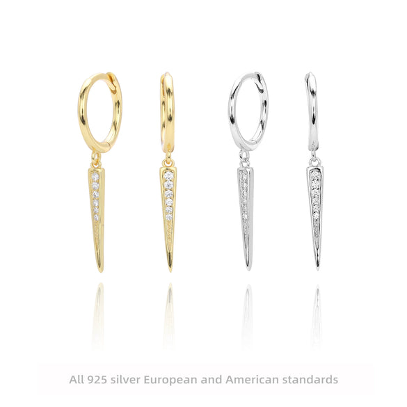 S925 Sterling Silver Distinctive Creative Stone Women's Hip Hop Earrings