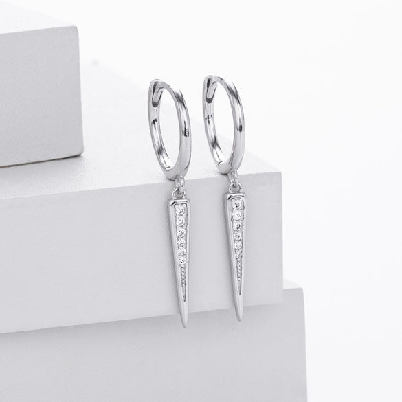 S925 Sterling Silver Distinctive Creative Stone Women's Hip Hop Earrings