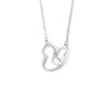 S925 Sterling Silver Double Gourd Necklace For Women Hollow Gem Inlaid Pendant Cross Chain Clavicle Jewelry