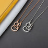 S925 Sterling Silver Double Gourd Necklace For Women Hollow Gem Inlaid Pendant Cross Chain Clavicle Jewelry