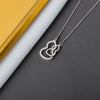 S925 Sterling Silver Double Gourd Necklace For Women Hollow Gem Inlaid Pendant Cross Chain Clavicle Jewelry
