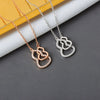 S925 Sterling Silver Double Gourd Necklace For Women Hollow Gem Inlaid Pendant Cross Chain Clavicle Jewelry